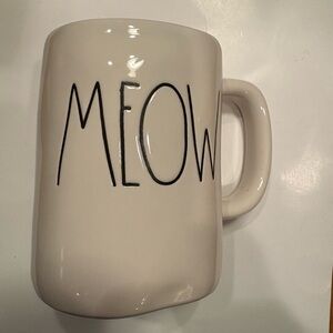 Rae Dunn Cream 'Meow' Mug